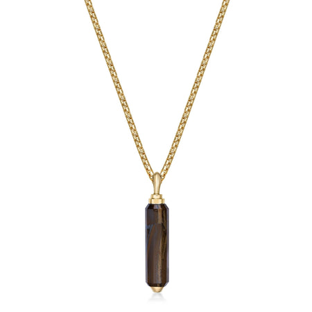 Tiger Eye Pendant in Yellow Gold Plated Sterling Silver