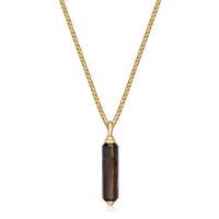 Tiger Eye Pendant in Yellow Gold Plated Sterling Silver