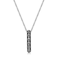 Men's Skull Pendant with Howlite Accent in Sterling Silver