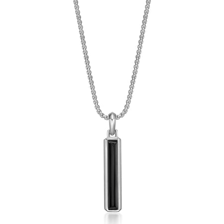Men's Black Onyx Pendant in Sterling Silver