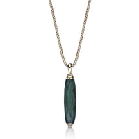 Men's Malachite Pendant in Yellow Gold Plated Sterling Silver