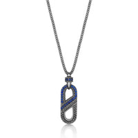 Men's Lab-Created Blue Sapphire Pendant inn Sterling Silver