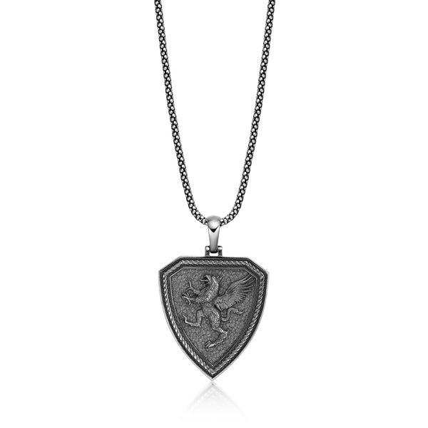 Pegasus Sheild Pendant in Sterling Silver