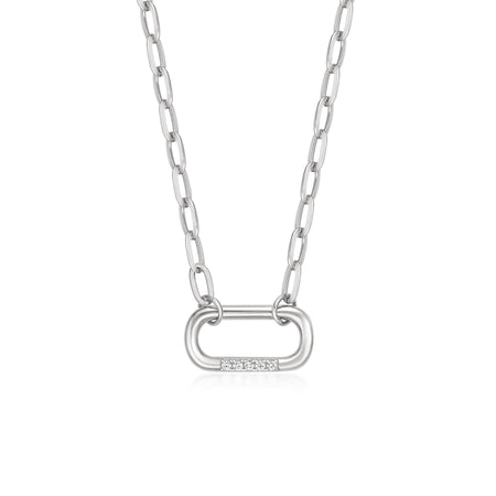 Lab Grown Diamoind Carabiner Paperclip Necklace