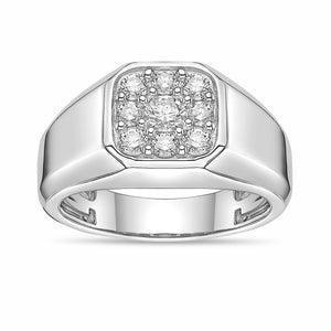 Men's Lab Grown Diamond Ring in Sterling Silver (3/4 ct. tw.)