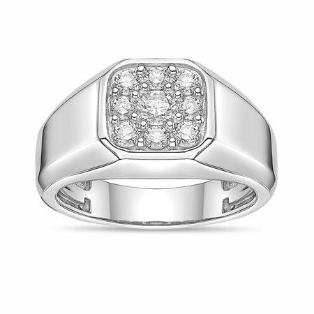 Men's Lab Grown Diamond Ring in Sterling Silver (3/4 ct. tw.)
