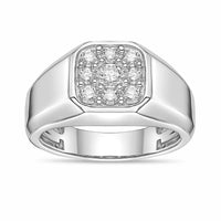 Men's Lab Grown Diamond Ring in Sterling Silver (3/4 ct. tw.)