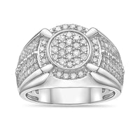 Pavé Halo Ring in Sterling Silver