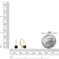 Black Onyx Leverback Earrings in Sterling Silver