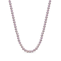 Pink Pearl Necklace with Sterling Silver, 16"