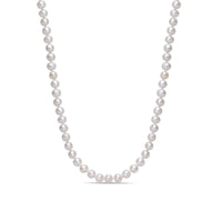 White Pearl Necklace with Sterling Silver, 16"