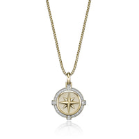 0.34 cttw Natural Diamond Medallion Pendant in Yellow Gold Plated Sterling Silver, 24"