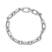 Paperclip Link Black Spinel Bracelet in Sterling Silver, 8.5"