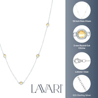 Birthstone Station Necklace in Sterling Silver