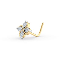 20 G (0.8 mm) L-Shape Nose Ring in 14K Yellow Gold