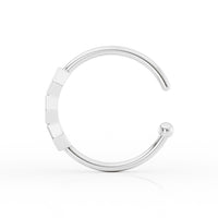 10K Hoenycomb CZ Open Hoop Nose Ring - 20G