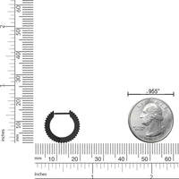 Ridged Hoop Earring in Black Ion Plated Stainless Steel