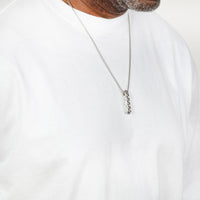 Men's Skull Pendant with Howlite Accent in Sterling Silver