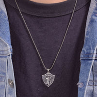 Cobra Shield Pendant in Sterling Silver