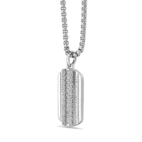 Men's Lab Grown Diamond Dog Tag Pendant in Sterling Silver (1/3 ct. tw.)