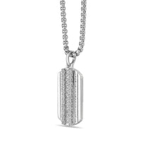 Men's Lab Grown Diamond Dog Tag Pendant in Sterling Silver (1/3 ct. tw.)