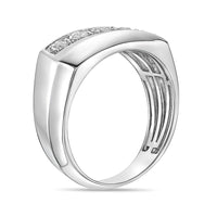 Men's Lab Grown Diamond Ring in Sterling Silver (1/4 ct. tw.)