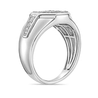 Men's Lab Grown Diamond Ring in Sterling Silver (3/4 ct. tw.)