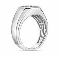 Men's Lab Grown Diamond Ring in Sterling Silver (3/4 ct. tw.)