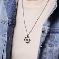 0.34 cttw Black Diamond Medallion Pendant in Yellow Gold Plated Sterling Silver, 24"