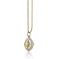 0.34 cttw Natural Diamond Medallion Pendant in Yellow Gold Plated Sterling Silver, 24"