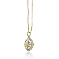 0.34 cttw Natural Diamond Medallion Pendant in Yellow Gold Plated Sterling Silver, 24"