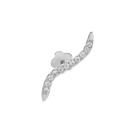 14K Gold Cubic Zirconia Wave Cartilage Earring