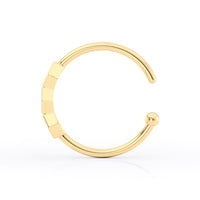 14K Gold Hexagon 0.025 Carat Lab Grown Diamond Nose Hoop - 20G