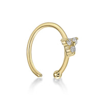 14K Gold Triangle 0.025 Carat Lab Grown Diamond Nose Hoop - 20G