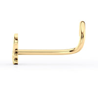14K Leaf Curved Nose Ring - 20G