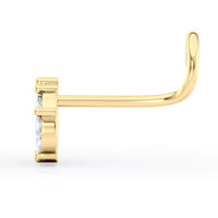 14K Marquee Cubic Zircoia Curved Nose Ring - 20G
