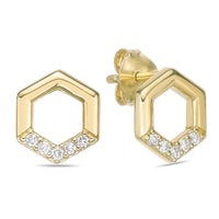 Lab Grown Diamond Hexagon Stud Earrings