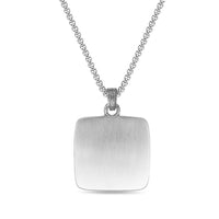Lion Square Medallion Pendant in Antique Finish Stainless Steel