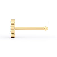 14K Gold Clover 0.04 Carat Lab Grown Diamond Nose Stud - 18G