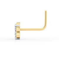 20 G (0.8 mm) L-Shape Nose Ring in 14K Yellow Gold