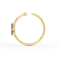 14K FlowerOpen Hoop Nose Ring - 22G