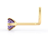 14K Screw Colored CZ Nose Ring - 20G