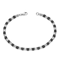 Beaded Bracelet in Black Ion Plated Stainless Steel