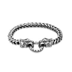 Dragon Head Bracelet in Antique Black Finish Stainless Steel