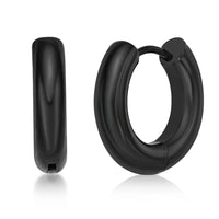 Plain Hoop Earring in Black Ion Plated Stainless Steel