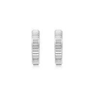 Ridged Hoop Earring in Stainless Steel