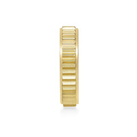 Ridged Hoop Earring in Gold Ion Plated Stainless Steel