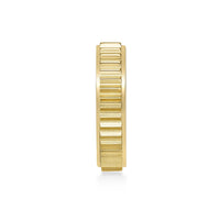 Ridged Hoop Earring in Gold Ion Plated Stainless Steel