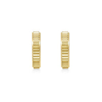 Ridged Hoop Earring in Gold Ion Plated Stainless Steel