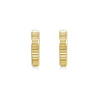 Ridged Hoop Earring in Gold Ion Plated Stainless Steel